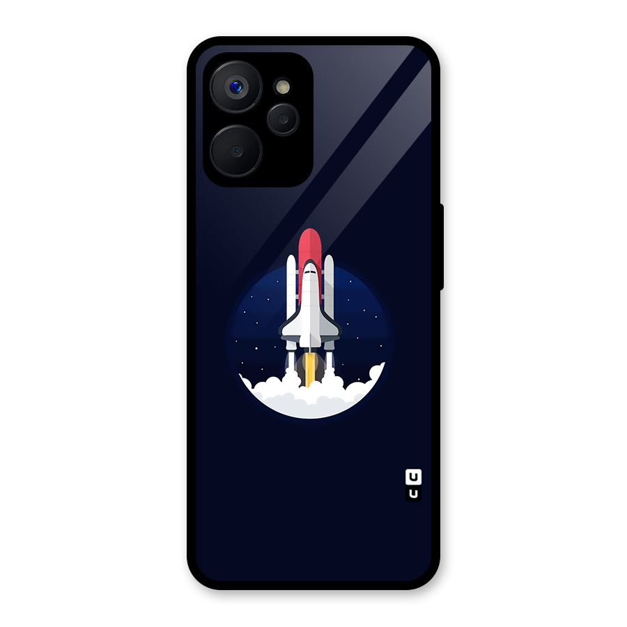 Space Rocket Minimal Glass Back Case for Realme 9i 5G