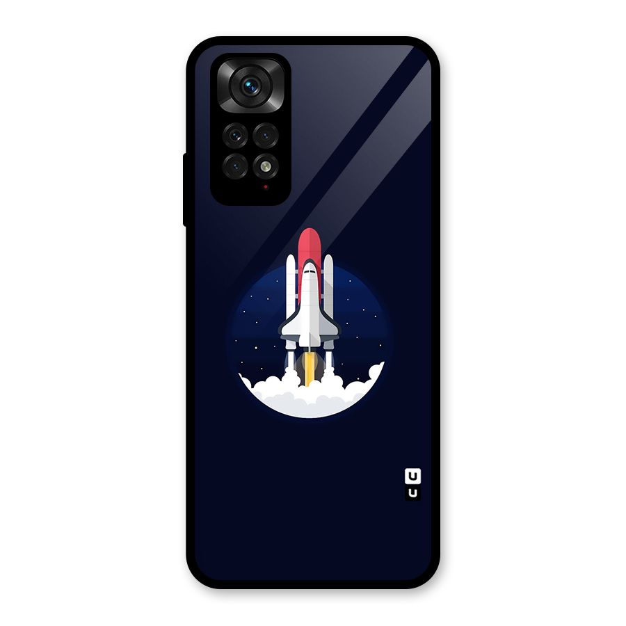 Space Rocket Minimal Glass Back Case for Redmi Note 11