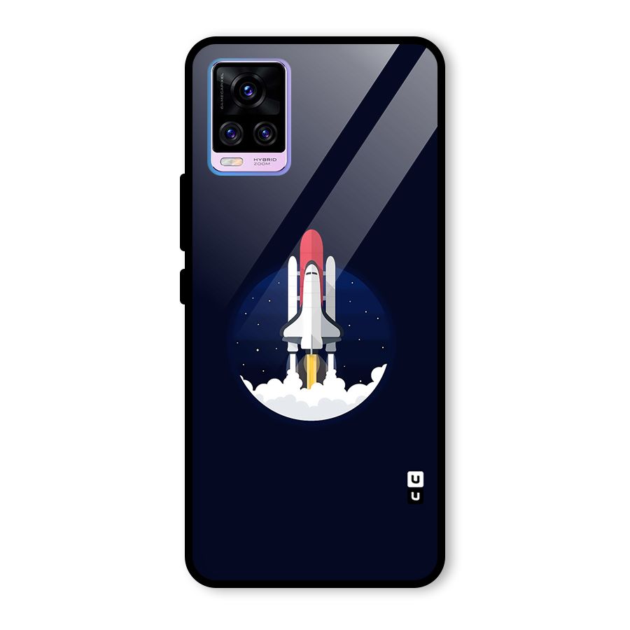 Space Rocket Minimal Glass Back Case for Vivo V20 Pro