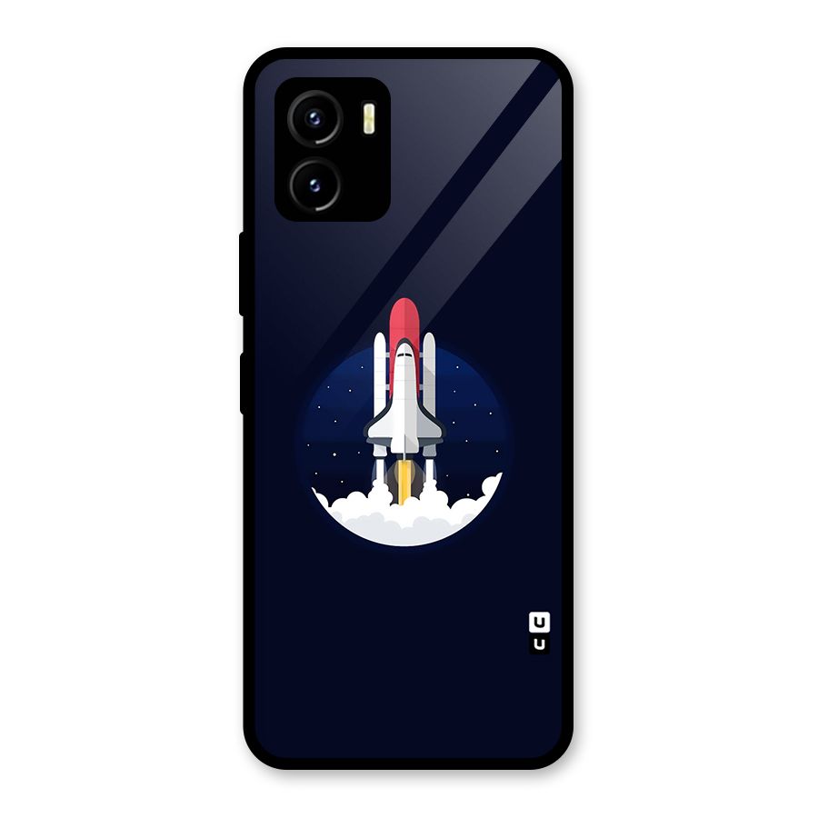 Space Rocket Minimal Glass Back Case for Vivo Y15s