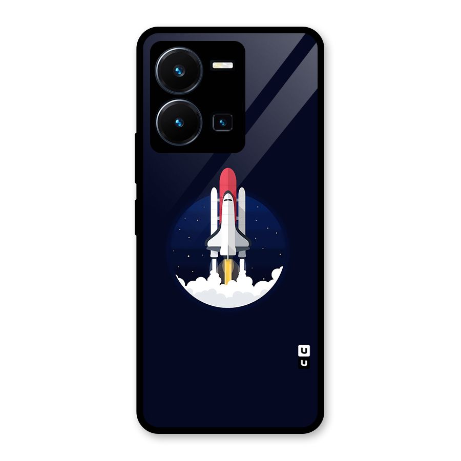 Space Rocket Minimal Glass Back Case for Vivo Y35