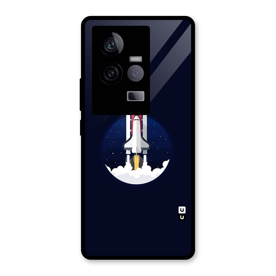 Space Rocket Minimal Glass Back Case for Vivo iQOO 11 5G