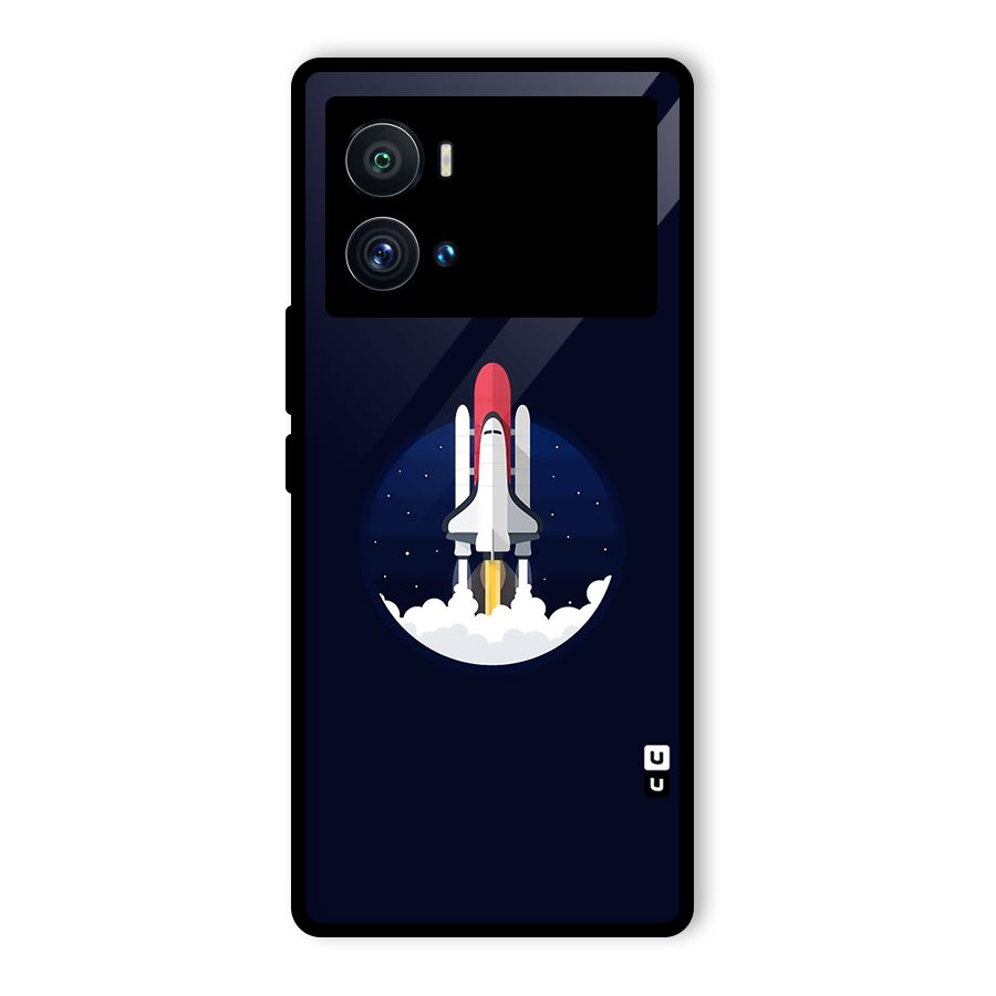 Space Rocket Minimal Glass Back Case for Vivo iQOO 9 Pro