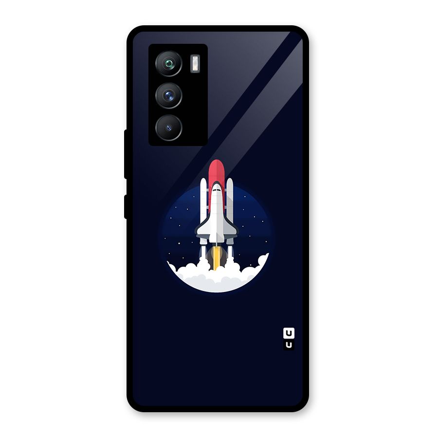 Space Rocket Minimal Glass Back Case for Vivo iQOO 9 SE