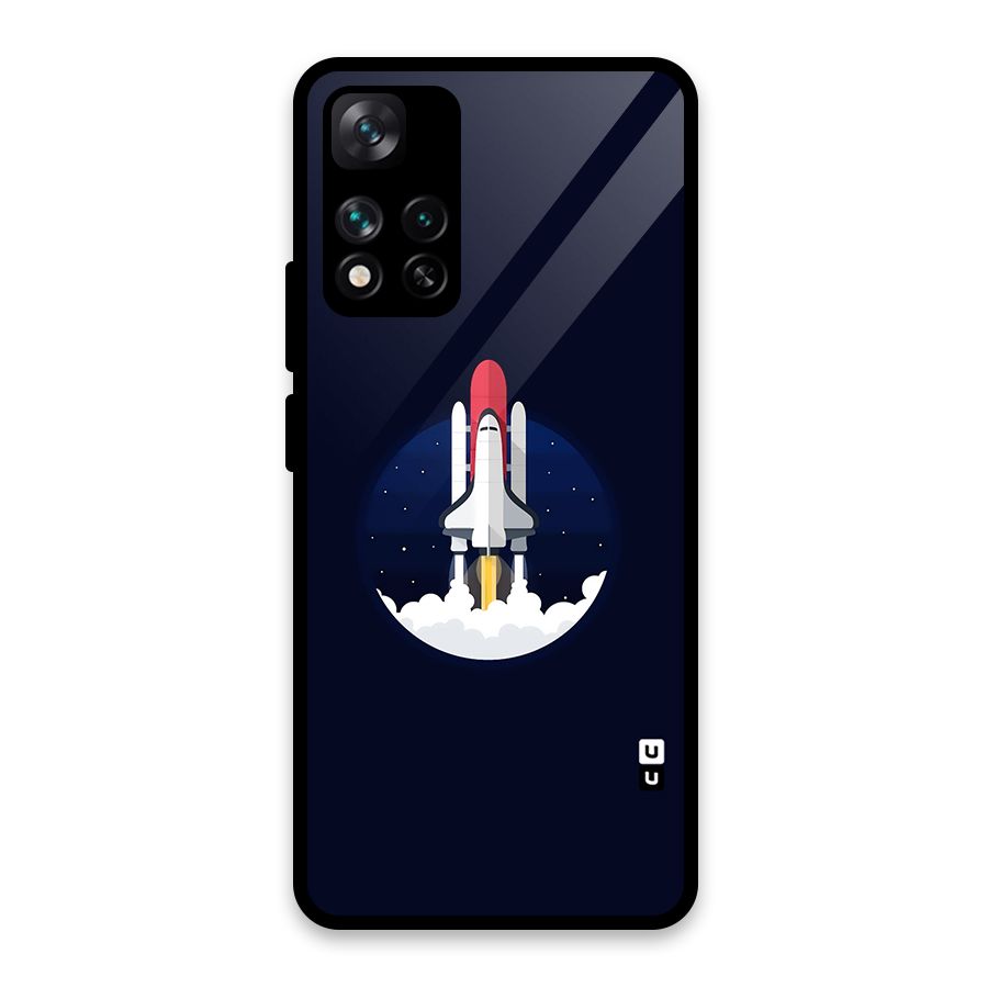 Space Rocket Minimal Glass Back Case for Xiaomi 11i HyperCharge 5G