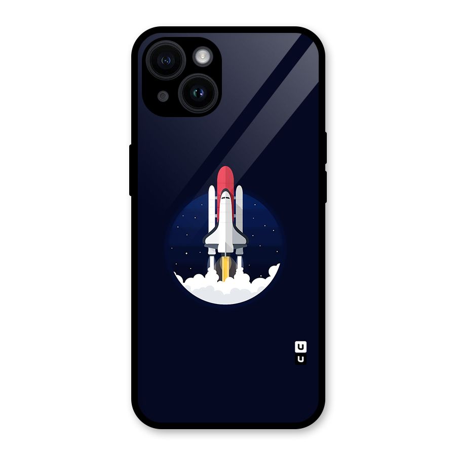 Space Rocket Minimal Glass Back Case for iPhone 14