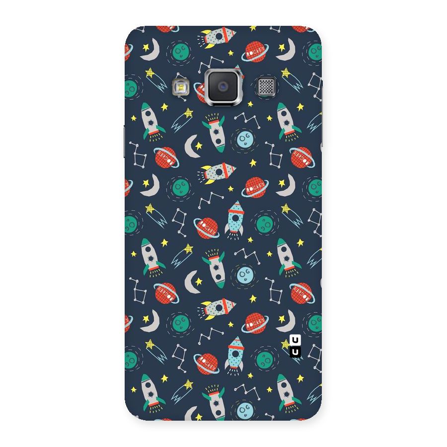 Space Rocket Pattern Back Case for Galaxy A3