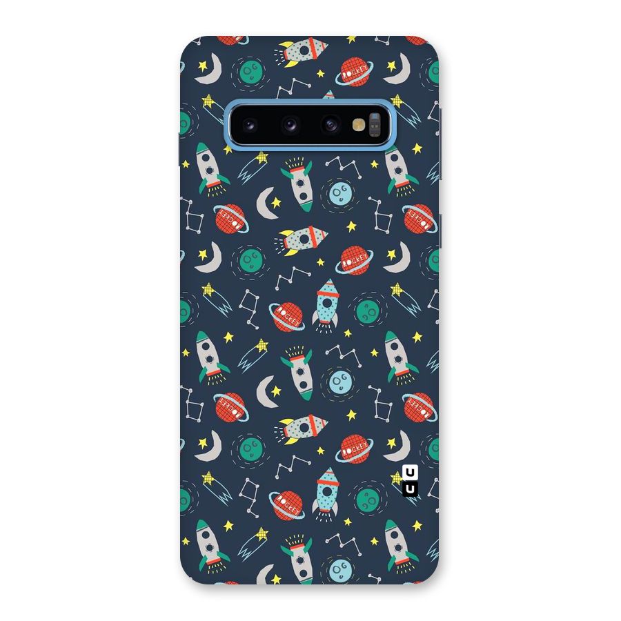 Space Rocket Pattern Back Case for Galaxy S10