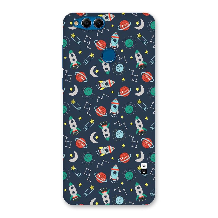 Space Rocket Pattern Back Case for Honor 7X
