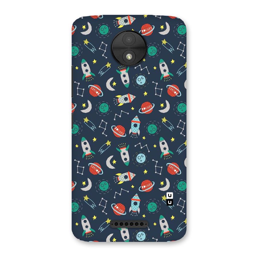 Space Rocket Pattern Back Case for Moto C