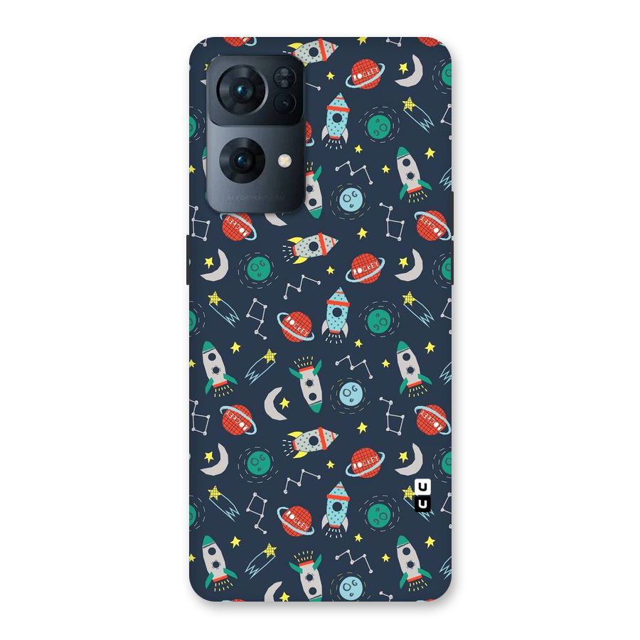 Space Rocket Pattern Back Case for Oppo Reno7 Pro 5G