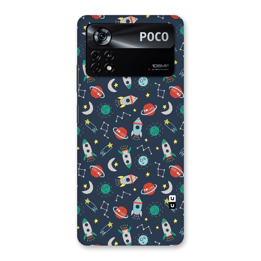Space Rocket Pattern Back Case for Poco X4 Pro 5G