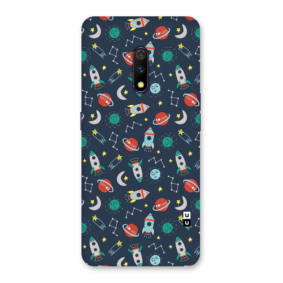 Space Rocket Pattern Back Case for Realme X