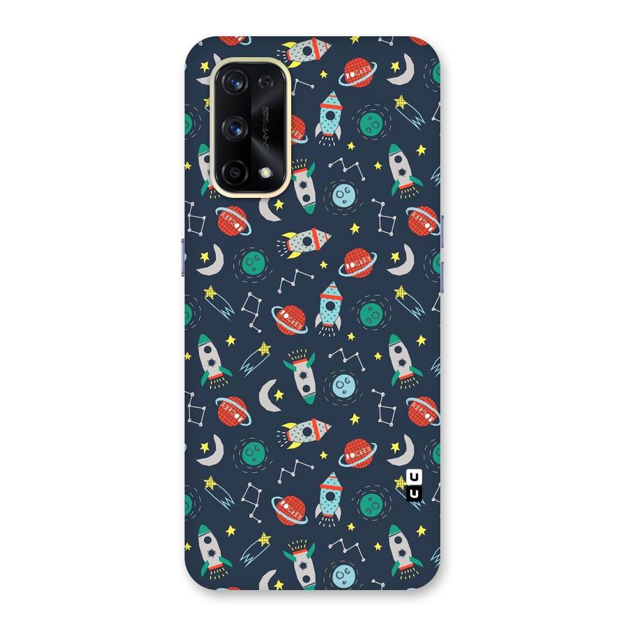 Space Rocket Pattern Glass Back Case for Realme X7 Pro