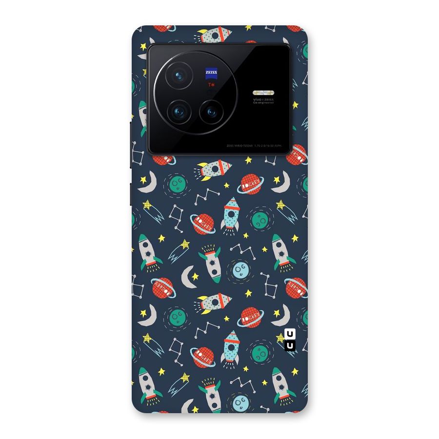 Space Rocket Pattern Back Case for Vivo X80