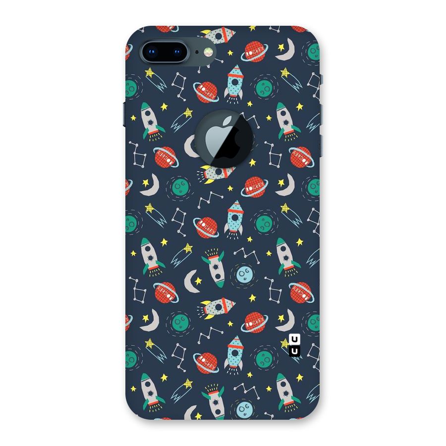 Space Rocket Pattern Back Case for iPhone 7 Plus Logo Cut