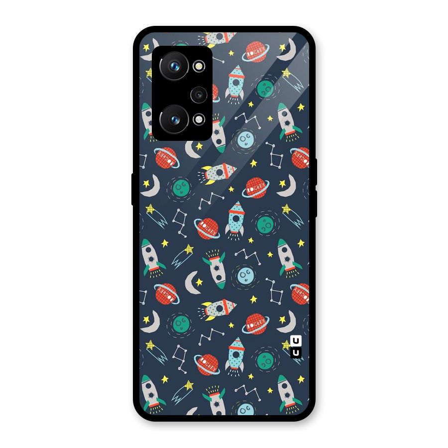 Space Rocket Pattern Glass Back Case for Realme GT Neo 3T