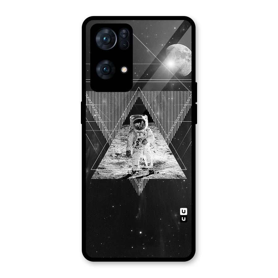 Space Triangle Abstract Glass Back Case for Oppo Reno7 Pro 5G