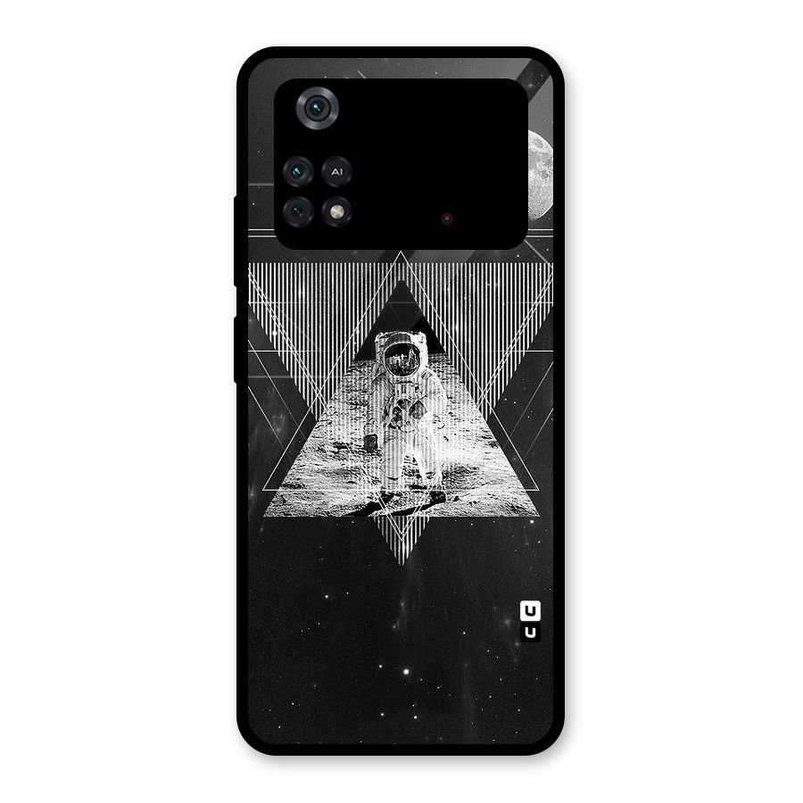 Space Triangle Abstract Glass Back Case for Poco M4 Pro 4G