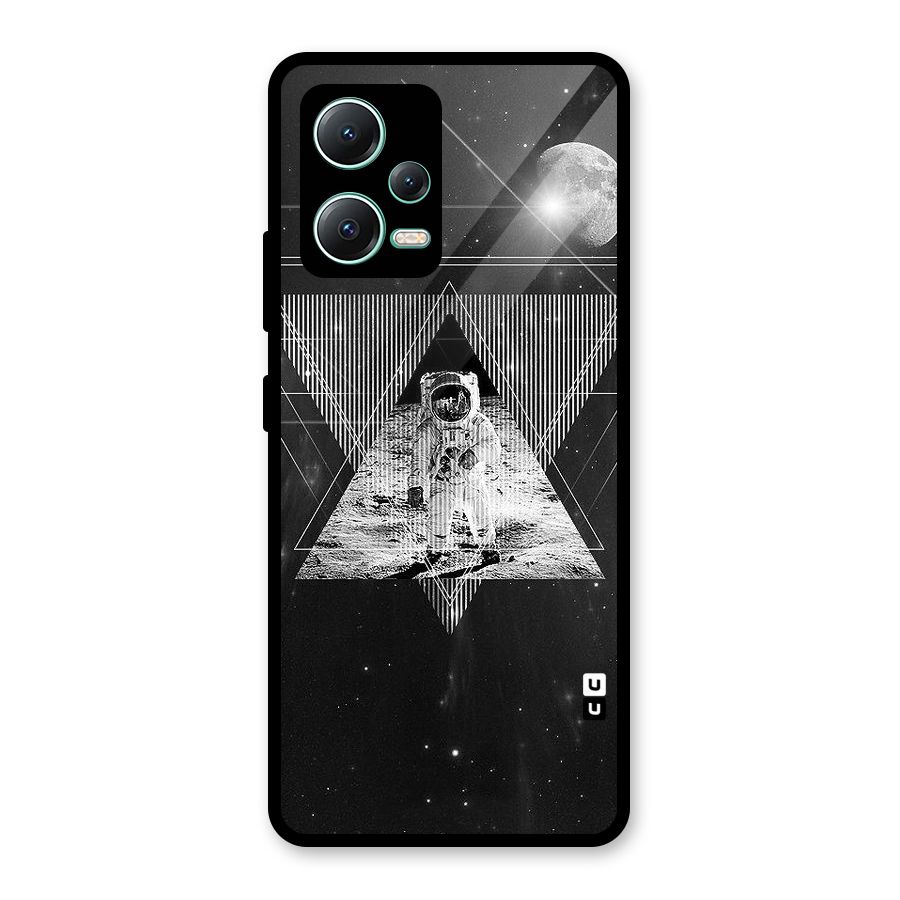 Space Triangle Abstract Glass Back Case for Redmi Note 12 5G