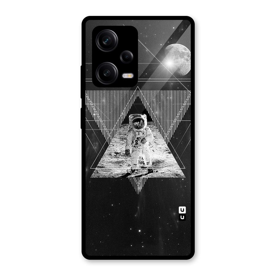 Space Triangle Abstract Glass Back Case for Redmi Note 12 Pro