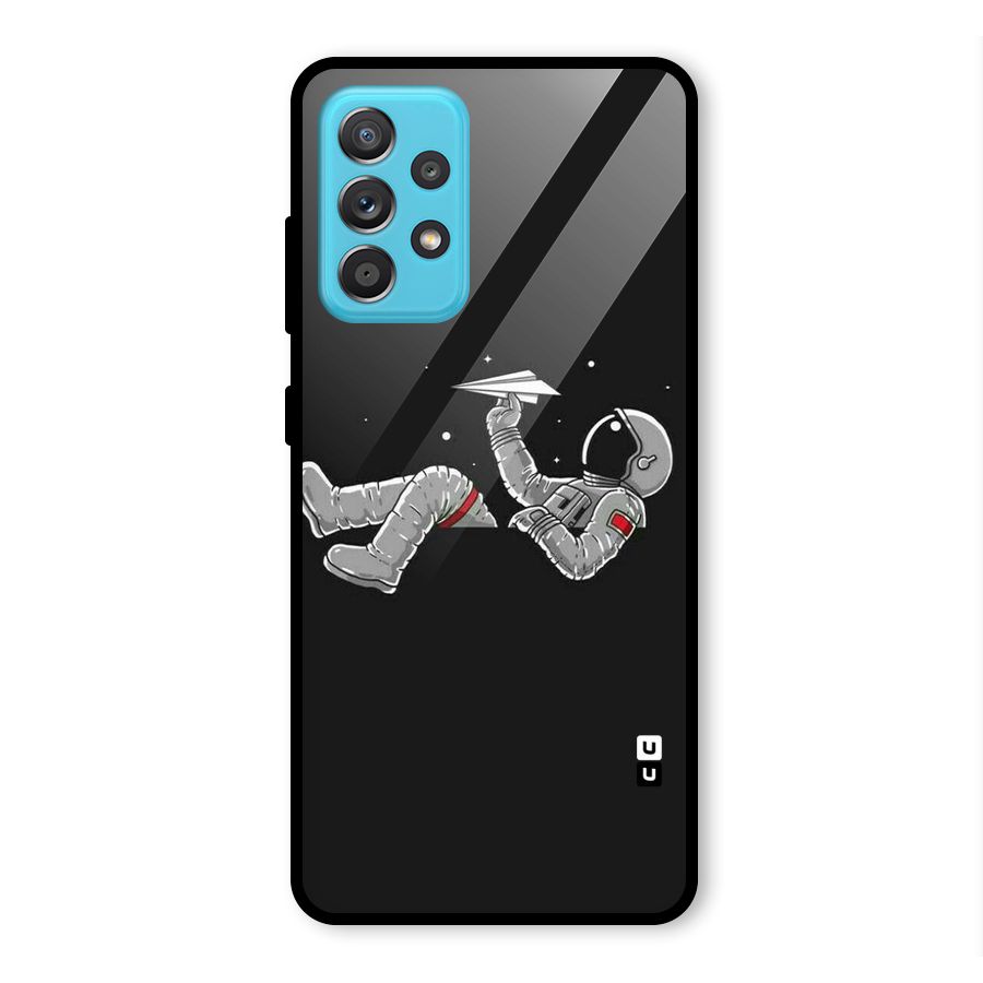 Spaceman Flying Glass Back Case for Galaxy A52