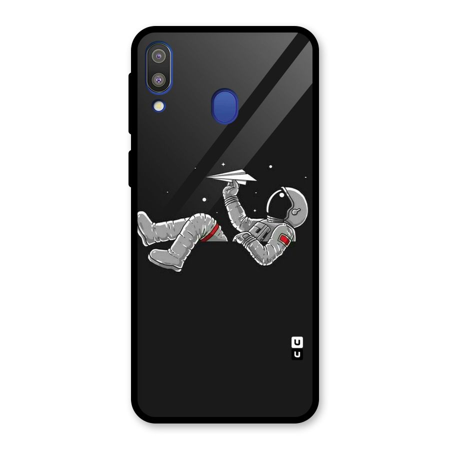 Spaceman Flying Glass Back Case for Galaxy M20