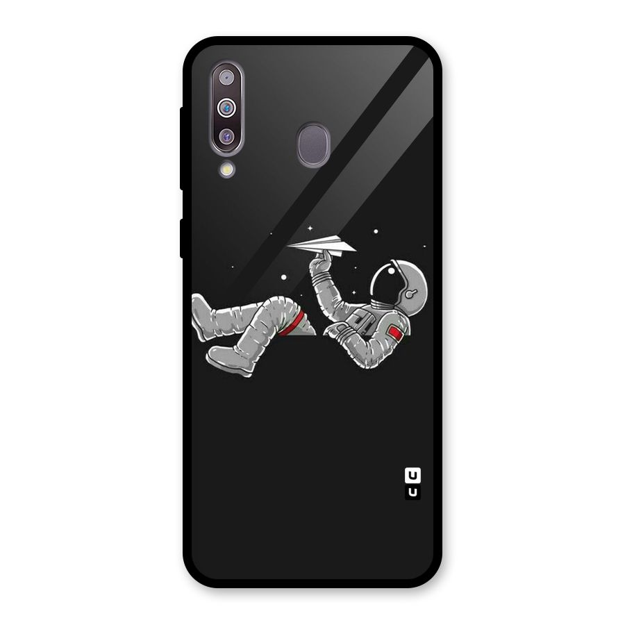 Spaceman Flying Glass Back Case for Galaxy M30