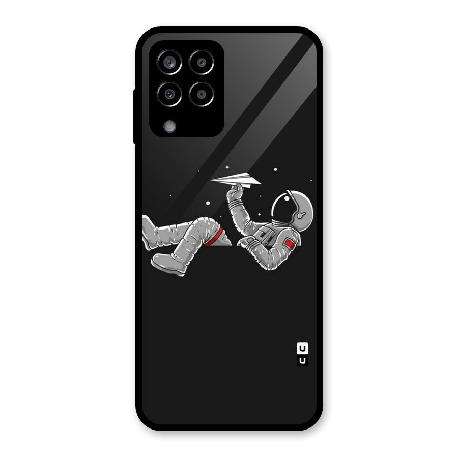 Spaceman Flying Glass Back Case for Galaxy M33