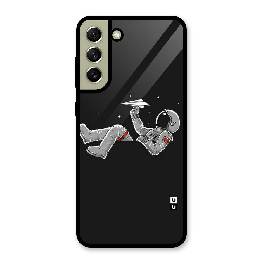 Spaceman Flying Glass Back Case for Galaxy S21 FE 5G