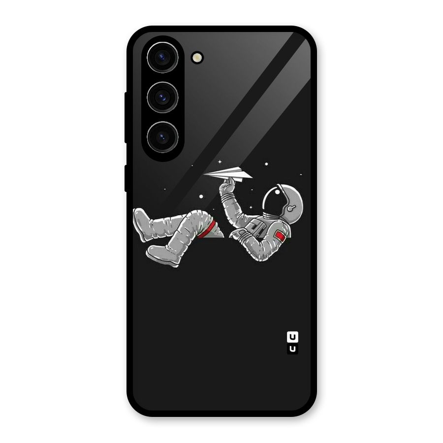 Spaceman Flying Glass Back Case for Galaxy S23 Plus