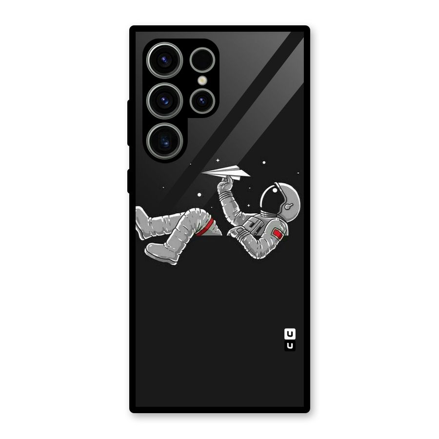 Spaceman Flying Glass Back Case for Galaxy S23 Ultra