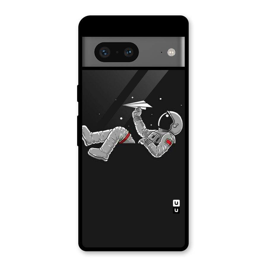 Spaceman Flying Glass Back Case for Google Pixel 7