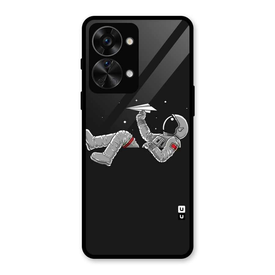 Spaceman Flying Glass Back Case for OnePlus Nord 2T