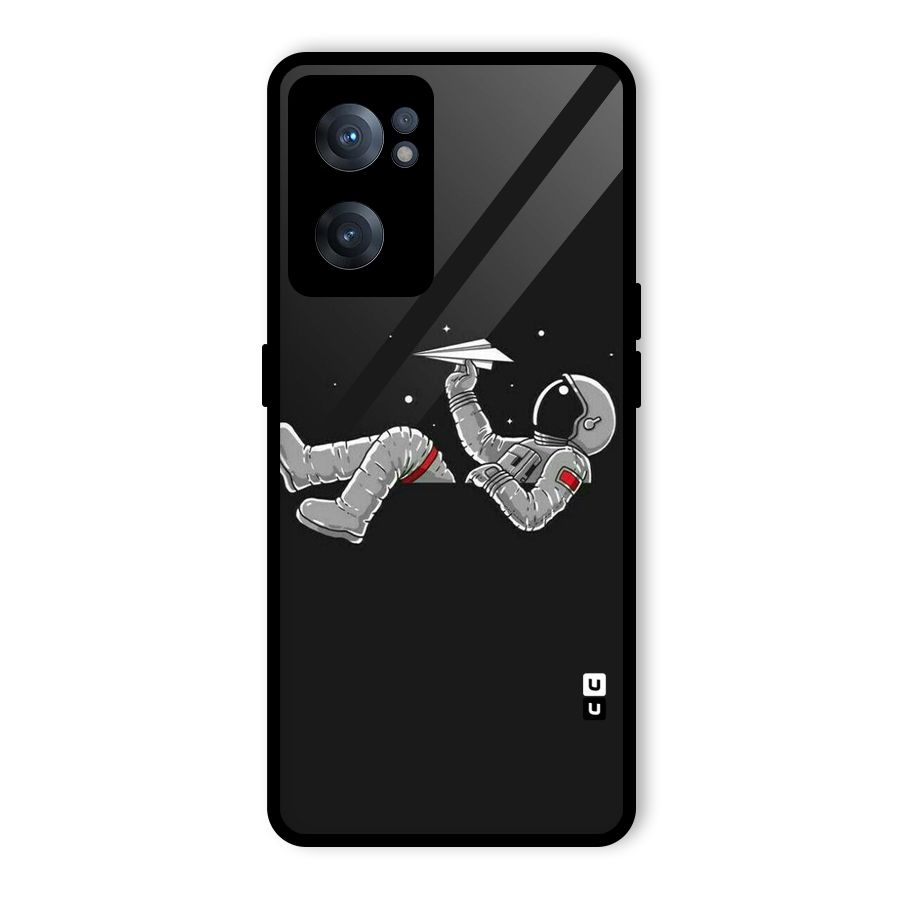 Spaceman Flying Glass Back Case for OnePlus Nord CE 2 5G