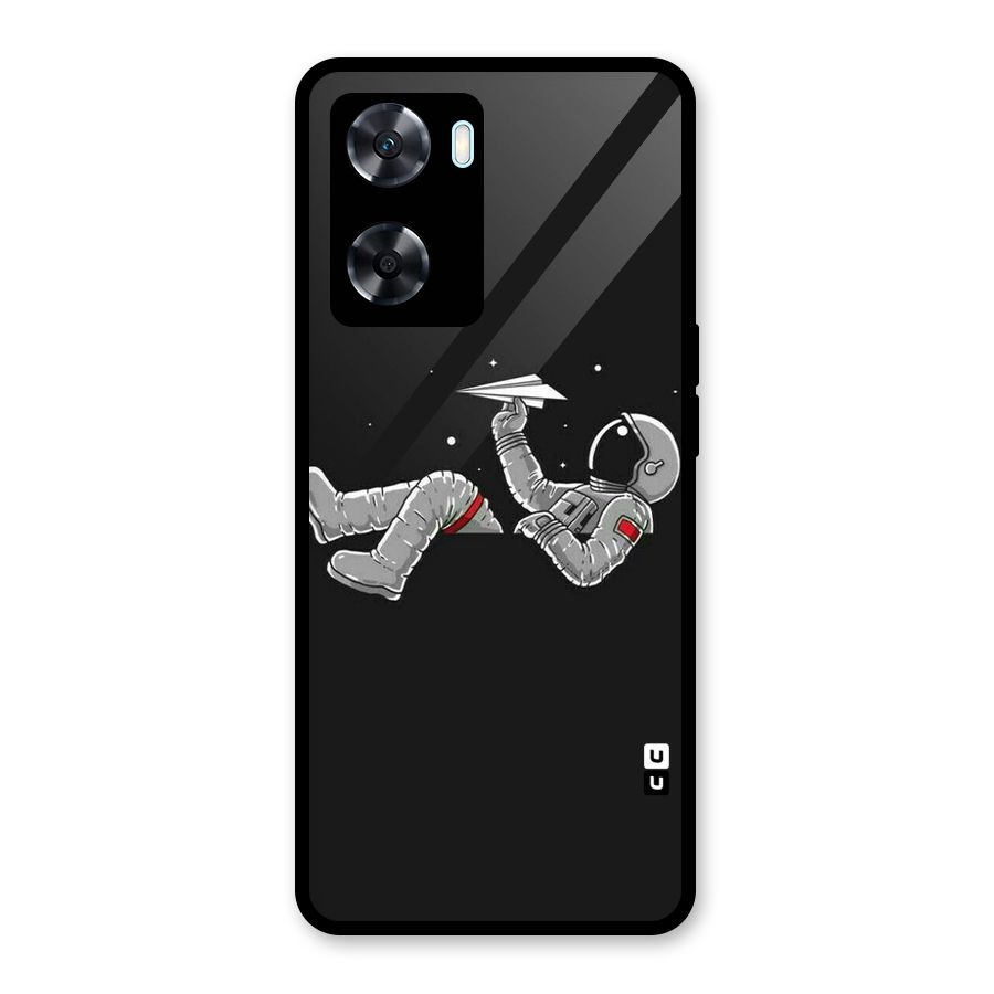 Spaceman Flying Glass Back Case for Oppo A77