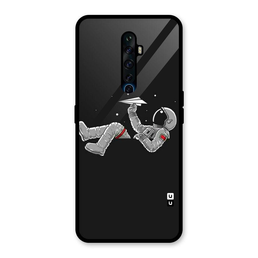 Spaceman Flying Glass Back Case for Oppo Reno2 F