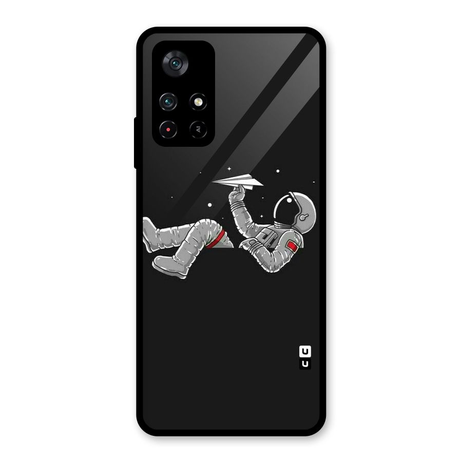 Spaceman Flying Glass Back Case for Poco M4 Pro 5G