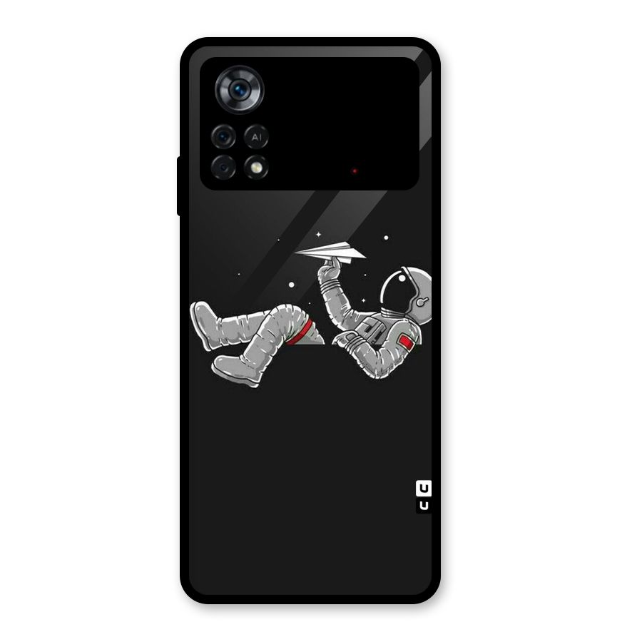 Spaceman Flying Glass Back Case for Poco X4 Pro 5G