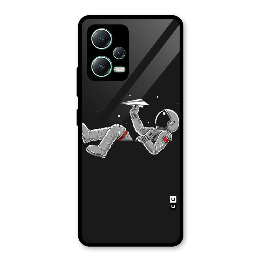 Spaceman Flying Glass Back Case for Redmi Note 12 5G