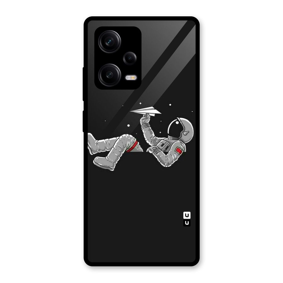 Spaceman Flying Glass Back Case for Redmi Note 12 Pro