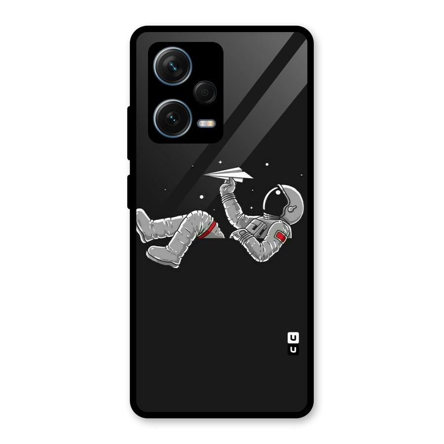 Spaceman Flying Glass Back Case for Redmi Note 12 Pro Plus 5G