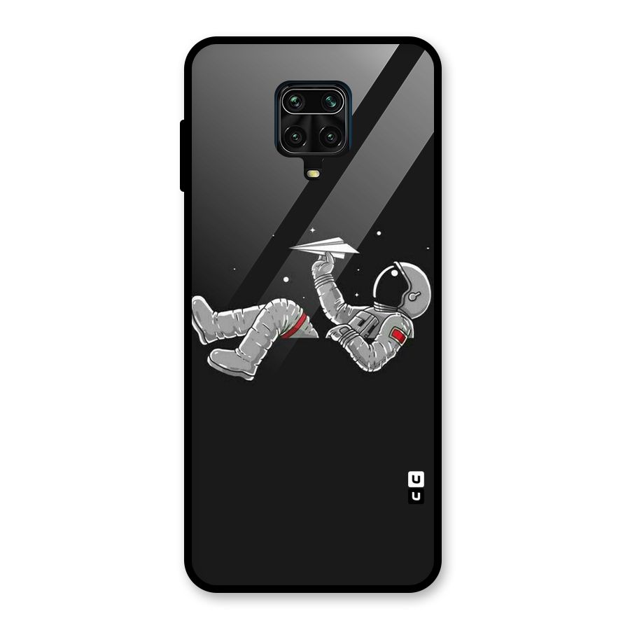 Spaceman Flying Glass Back Case for Redmi Note 9 Pro