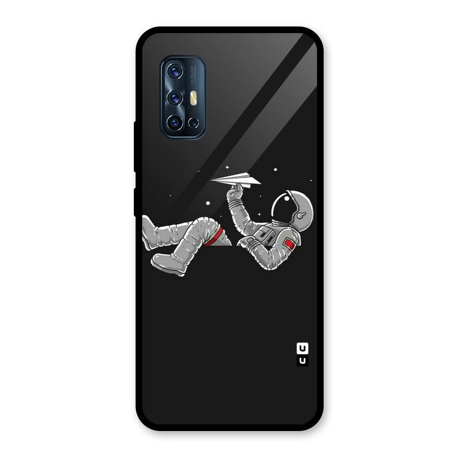 Spaceman Flying Glass Back Case for Vivo V17
