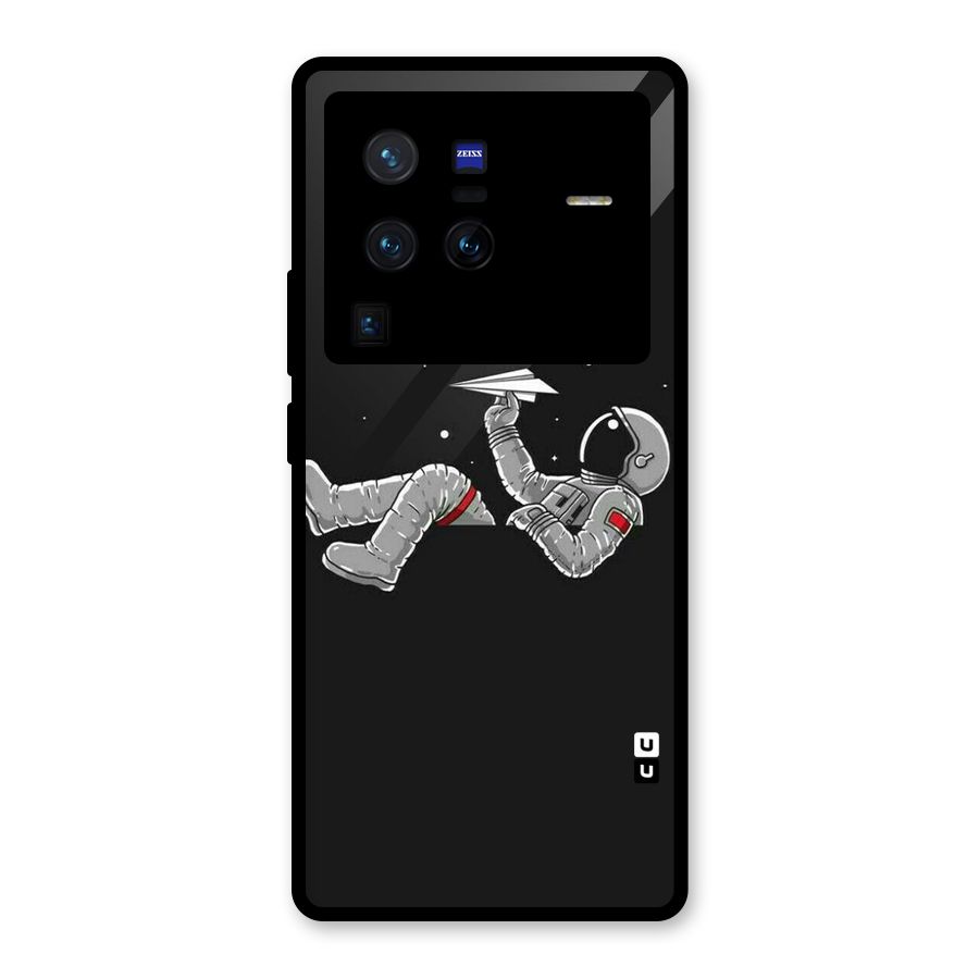 Spaceman Flying Glass Back Case for Vivo X80 Pro