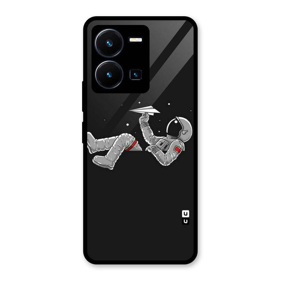 Spaceman Flying Glass Back Case for Vivo Y35