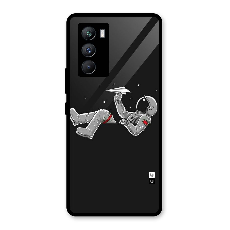 Spaceman Flying Glass Back Case for Vivo iQOO 9 SE