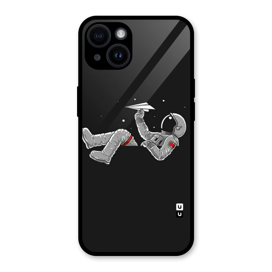 Spaceman Flying Glass Back Case for iPhone 14