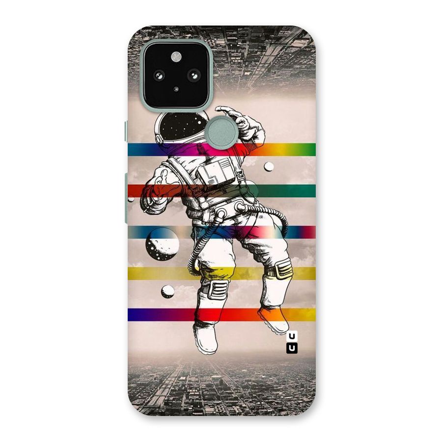 Spaceman Rainbow Stripes Back Case for Google Pixel 5