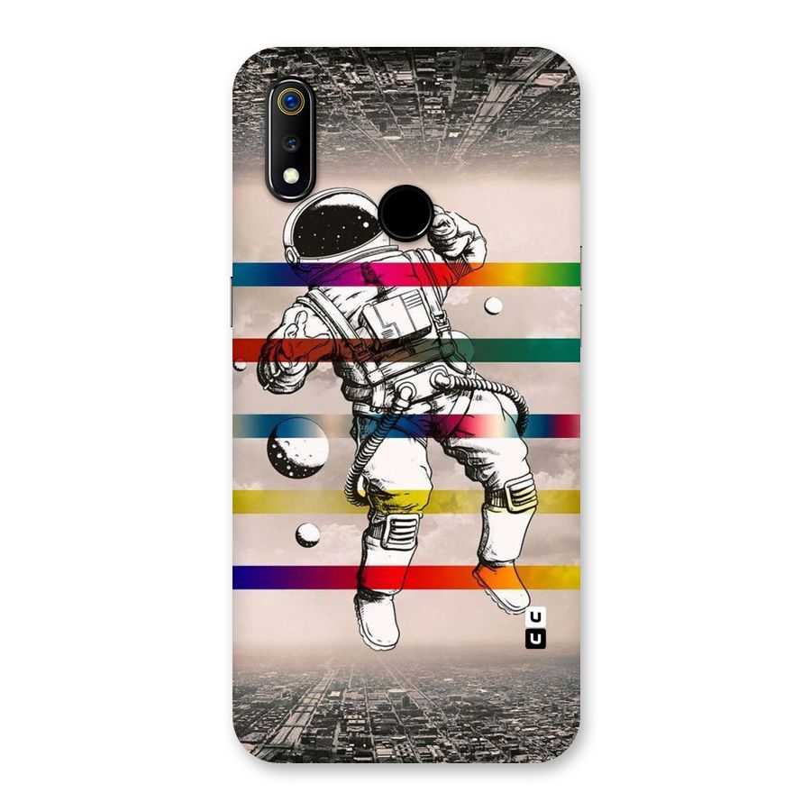 Spaceman Rainbow Stripes Back Case for Realme 3